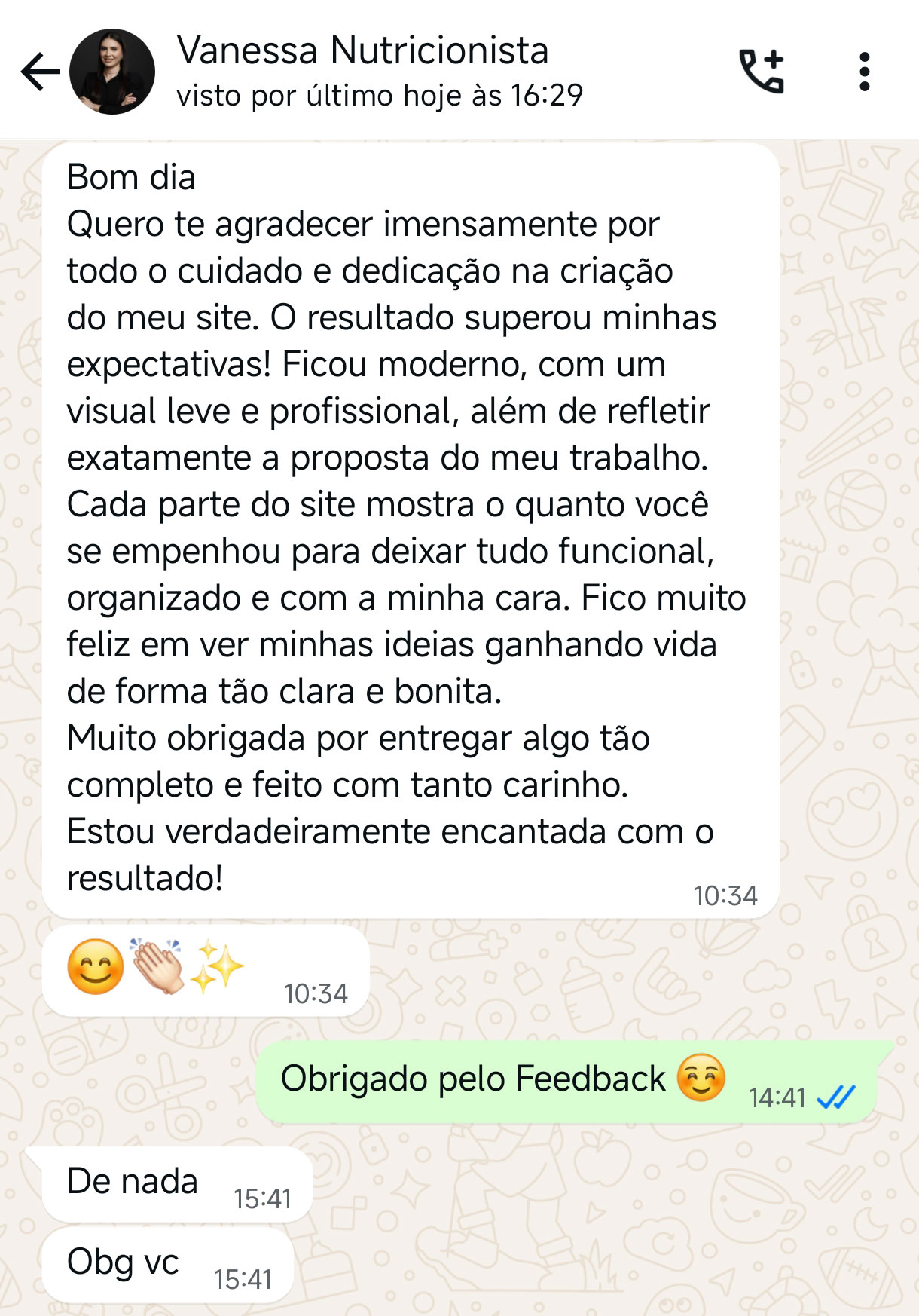 Conversa WhatsApp — Depoimento 4